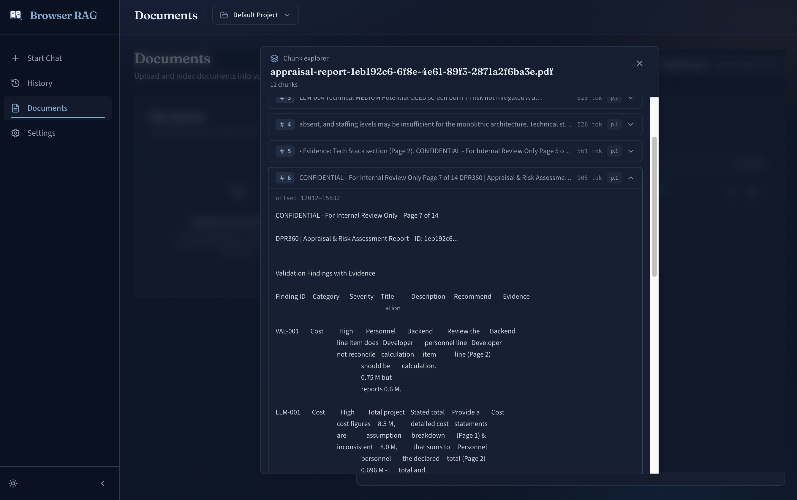 Document Chunk Explorer UI